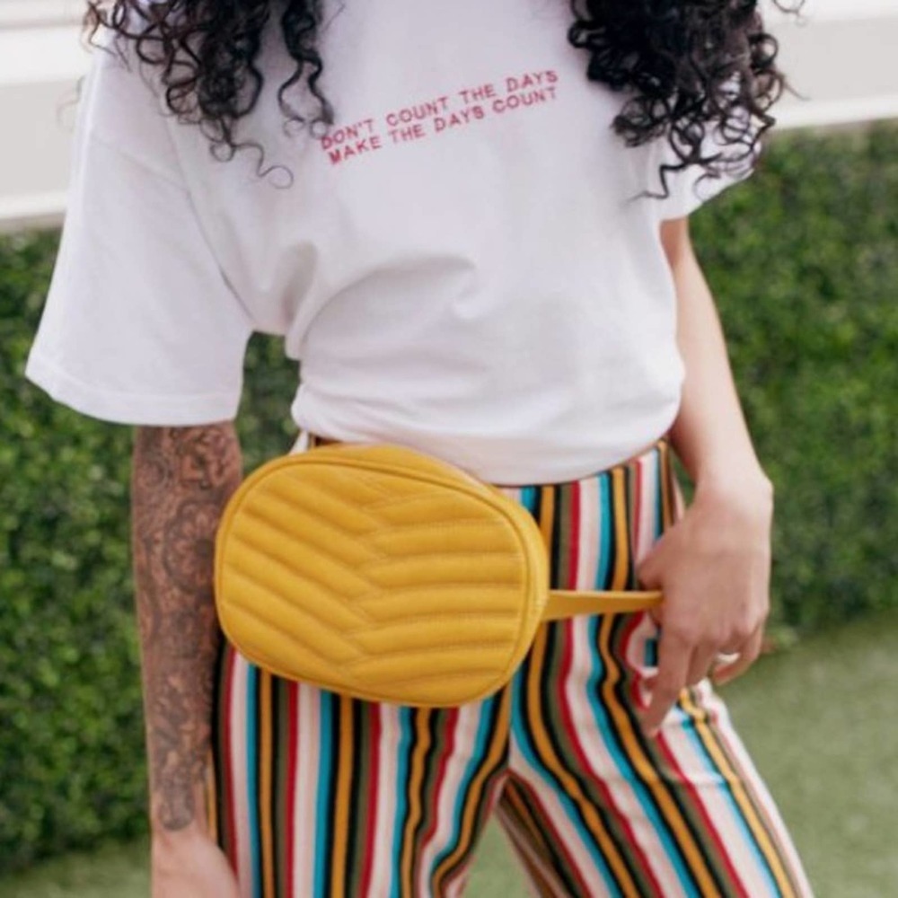 NEW Urban Outfitters Quilted Suede Belt Bag